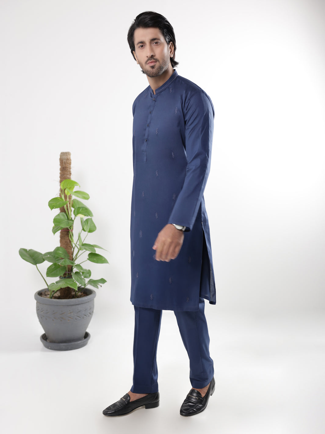 Blue Blended Kurta Trousers - AL-KT-3235