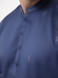 Blue Blended Kurta Trousers - AL-KT-3235