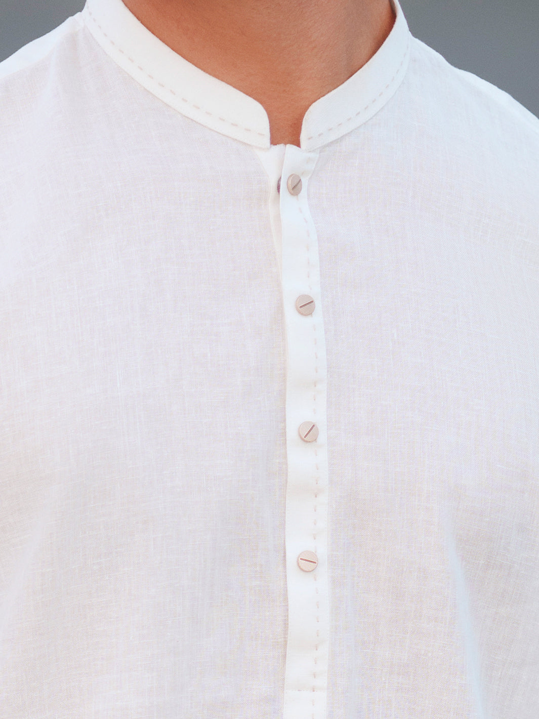 White Cotton Semi-Formal Kurta Trousers - AL-KT-3240