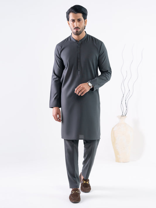 Dark Green Cut & Sew Kurta Trousers - AL-KT-3317