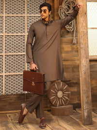 Olive Green Cut & Sew Kurta Trousers - AL-KT-3318