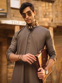 Olive Green Cut & Sew Kurta Trousers - AL-KT-3318
