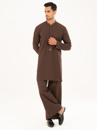 Brown Semi-Formal Kurta Trousers - AL-KT-3323B