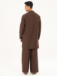 Brown Semi-Formal Kurta Trousers - AL-KT-3323B