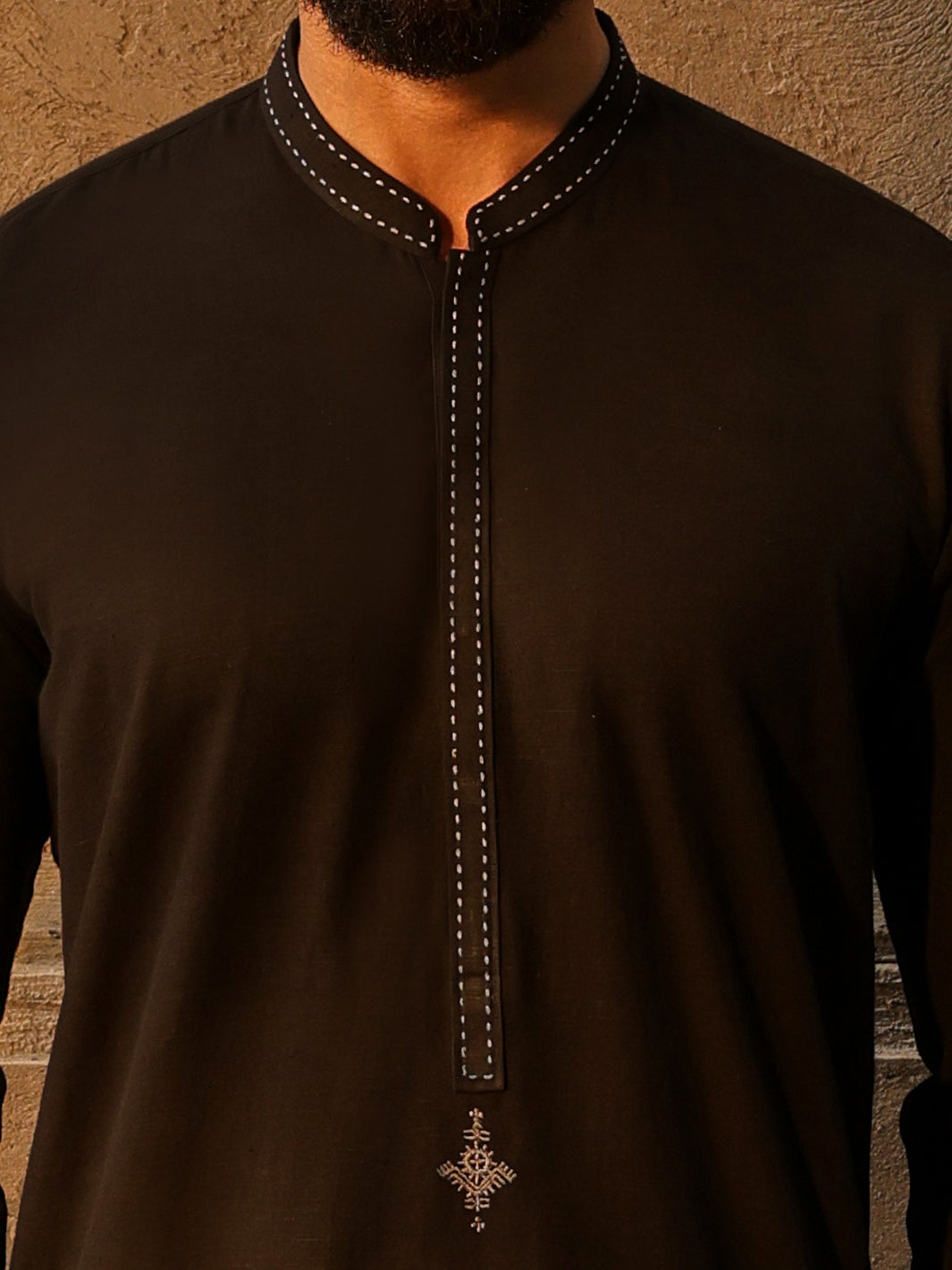 Black Semi-Formal Kurta Trousers - AL-KT-3323C
