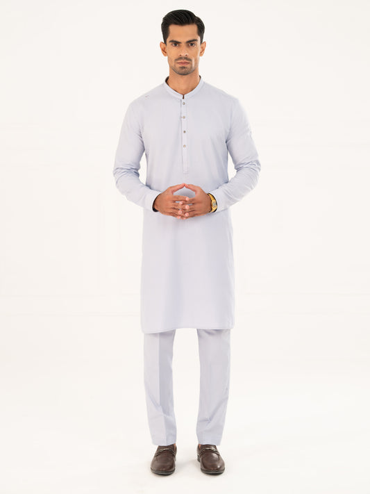 Sky Blue Cotton Cut & Sew Kurta Trousers - AL-KT-3328