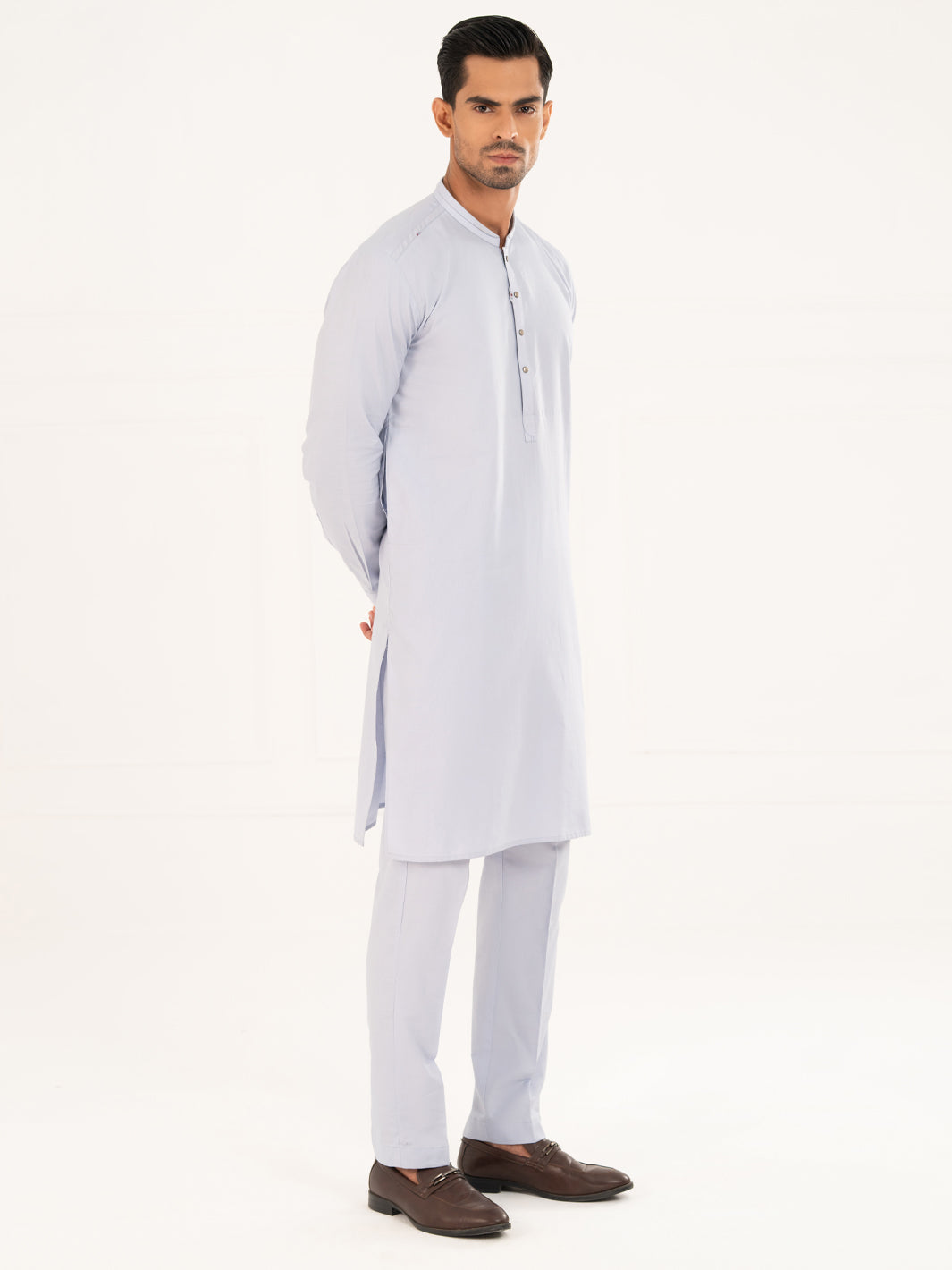 Sky Blue Cotton Cut & Sew Kurta Trousers - AL-KT-3328
