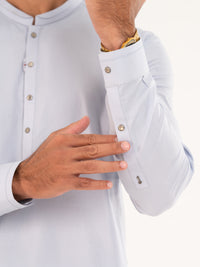 Sky Blue Cotton Cut & Sew Kurta Trousers - AL-KT-3328