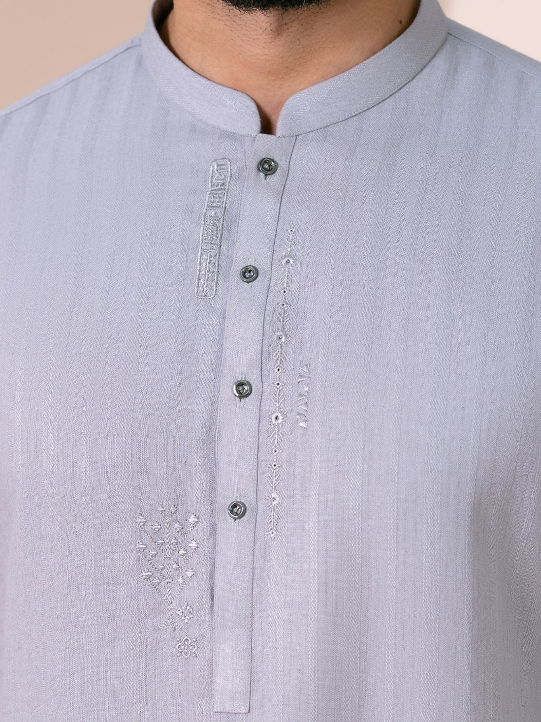 Grey Cotton Semi-Formal Kurta Trousers - AL-KT-3367