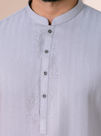 Grey Cotton Semi-Formal Kurta Trousers - AL-KT-3367