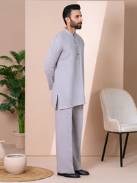 Grey Cotton Semi-Formal Kurta Trousers - AL-KT-3367