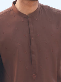 Brown Semi-Formal Kurta Trousers - AL-KT-3401B
