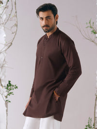Burgundy Cotton Plain Kurta Trousers - AL-KT-3415