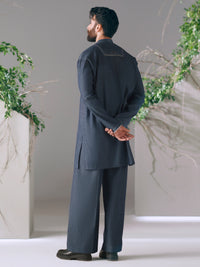 Blue Cotton Cut & Sew Kurta Trousers - AL-KT-3420