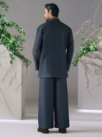 Blue Cotton Cut & Sew Kurta Trousers - AL-KT-3421