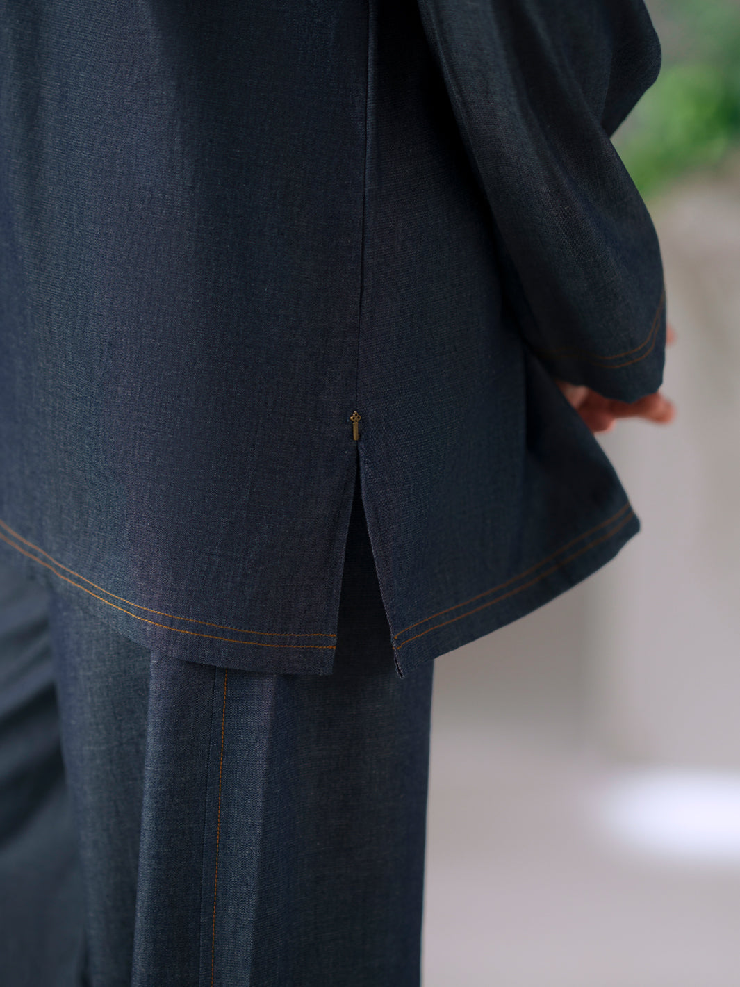 Blue Cotton Cut & Sew Kurta Trousers - AL-KT-3421