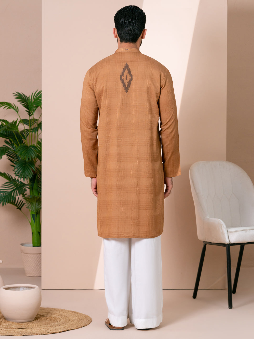Brown Cotton Kurta Trousers - AL-KT-3481