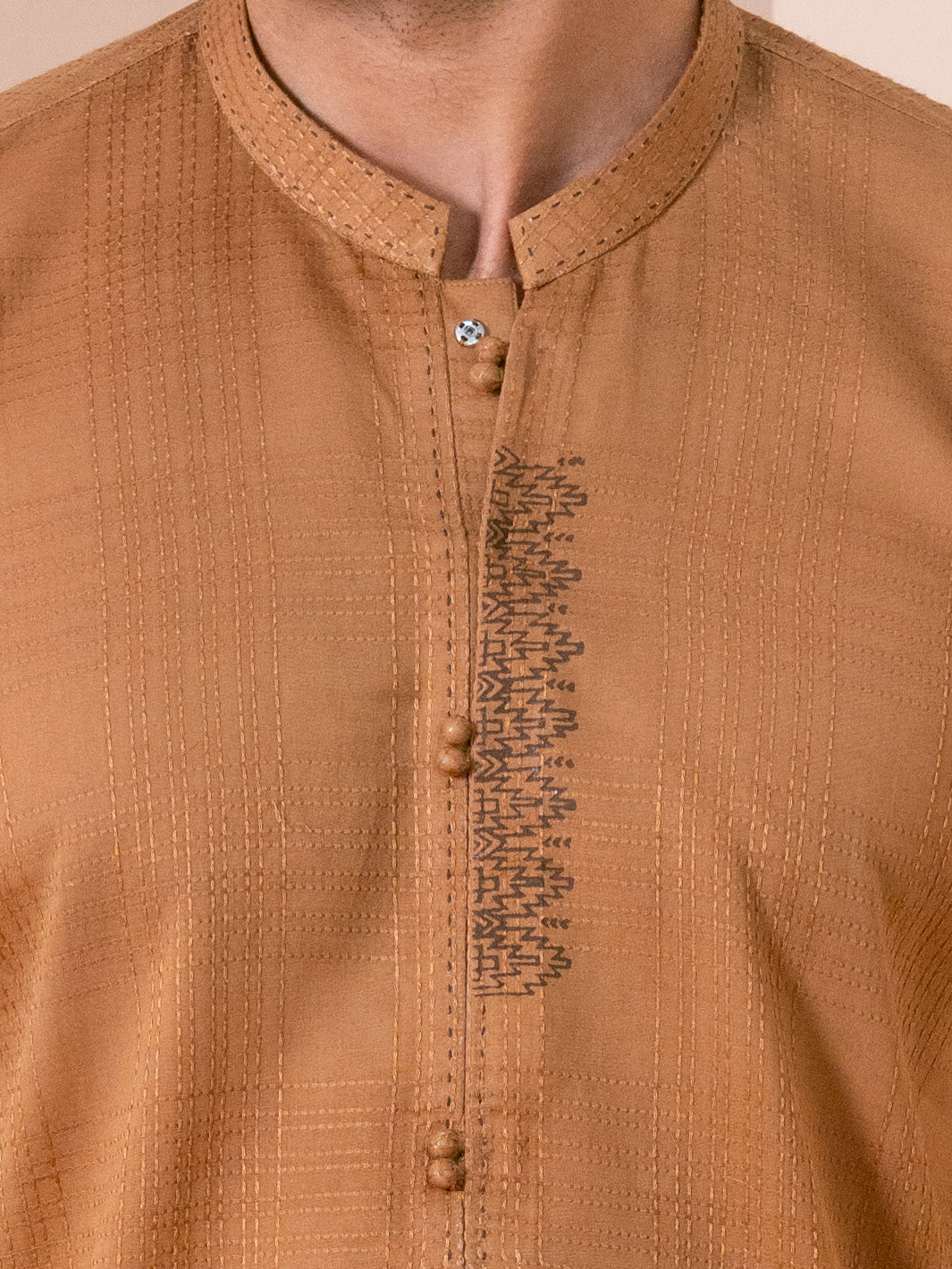 Brown Cotton Kurta Trousers - AL-KT-3481