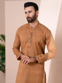 Brown Cotton Kurta Trousers - AL-KT-3481
