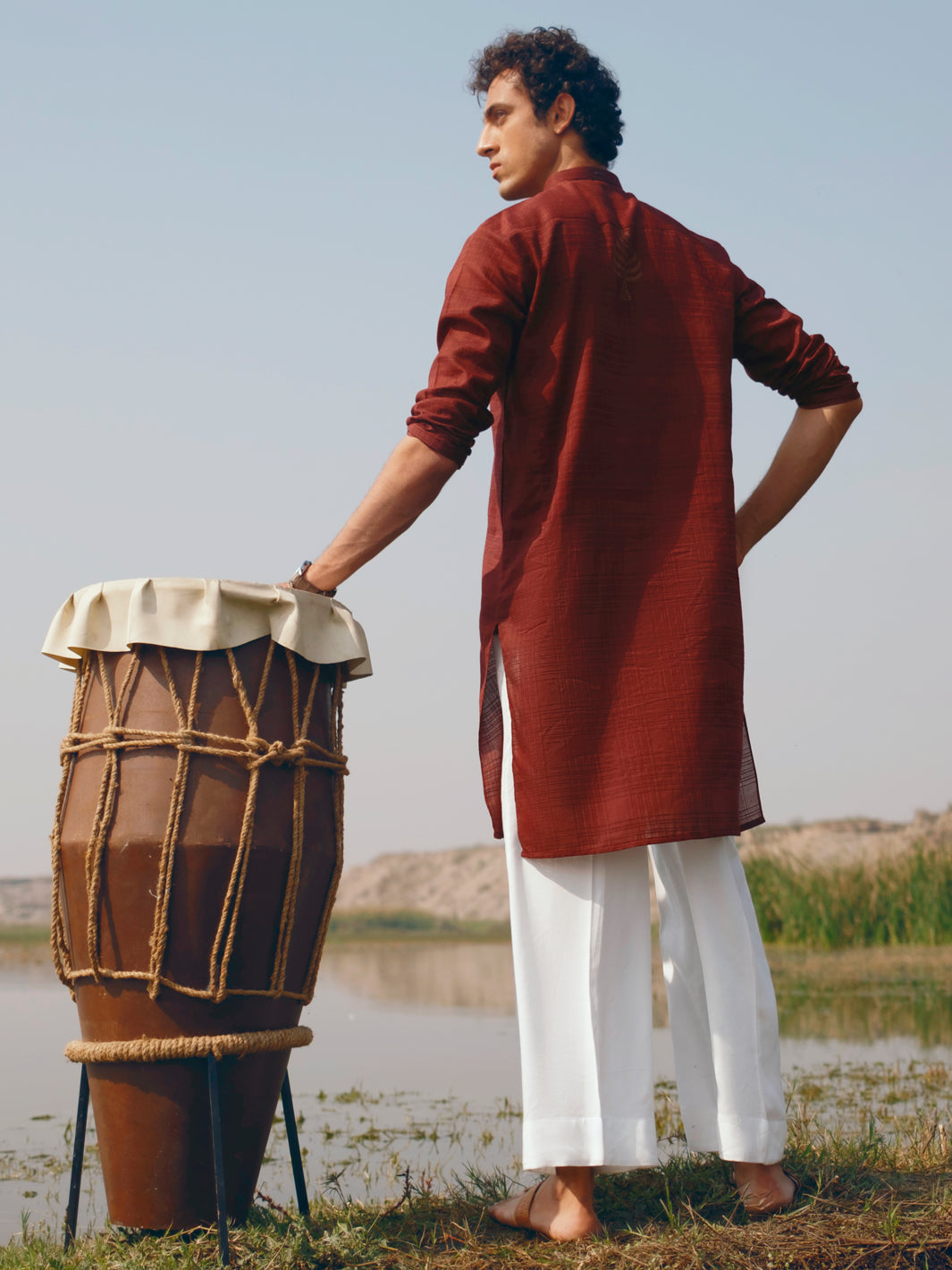 Maroon Cotton Kurta Trousers - AL-KT-3483