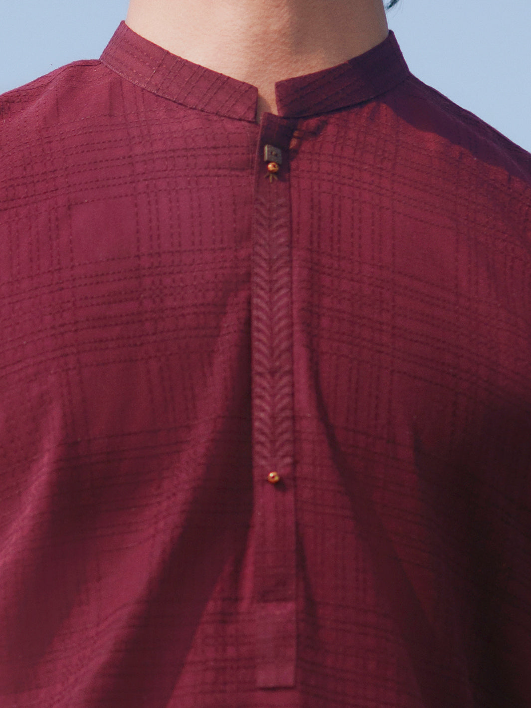 Maroon Cotton Kurta Trousers - AL-KT-3483