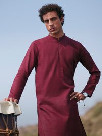 Maroon Cotton Kurta Trousers - AL-KT-3483