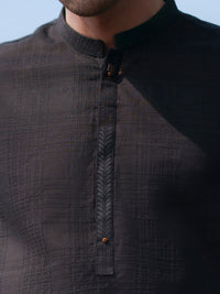 Black Cotton Kurta Trousers - AL-KT-3484