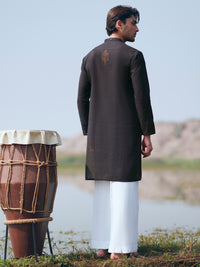 Black Cotton Kurta Trousers - AL-KT-3484