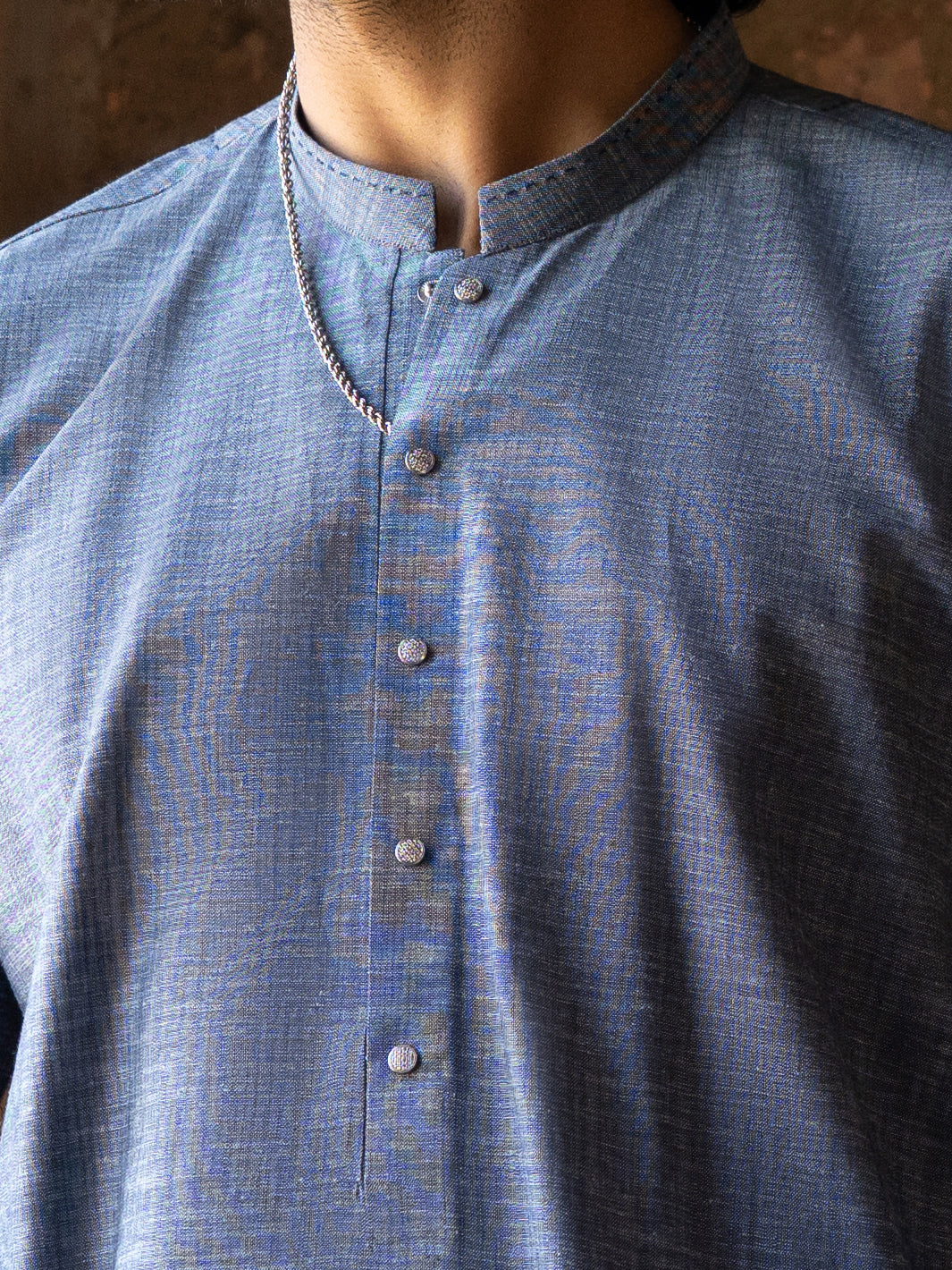 Ice Blue Cut & Sew Kurta Trousers - AL-KT-3502