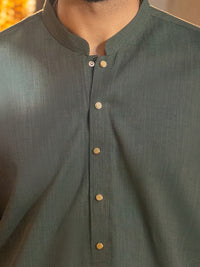 Olive Green Cut & Sew Kurta Trousers - AL-KT-3503