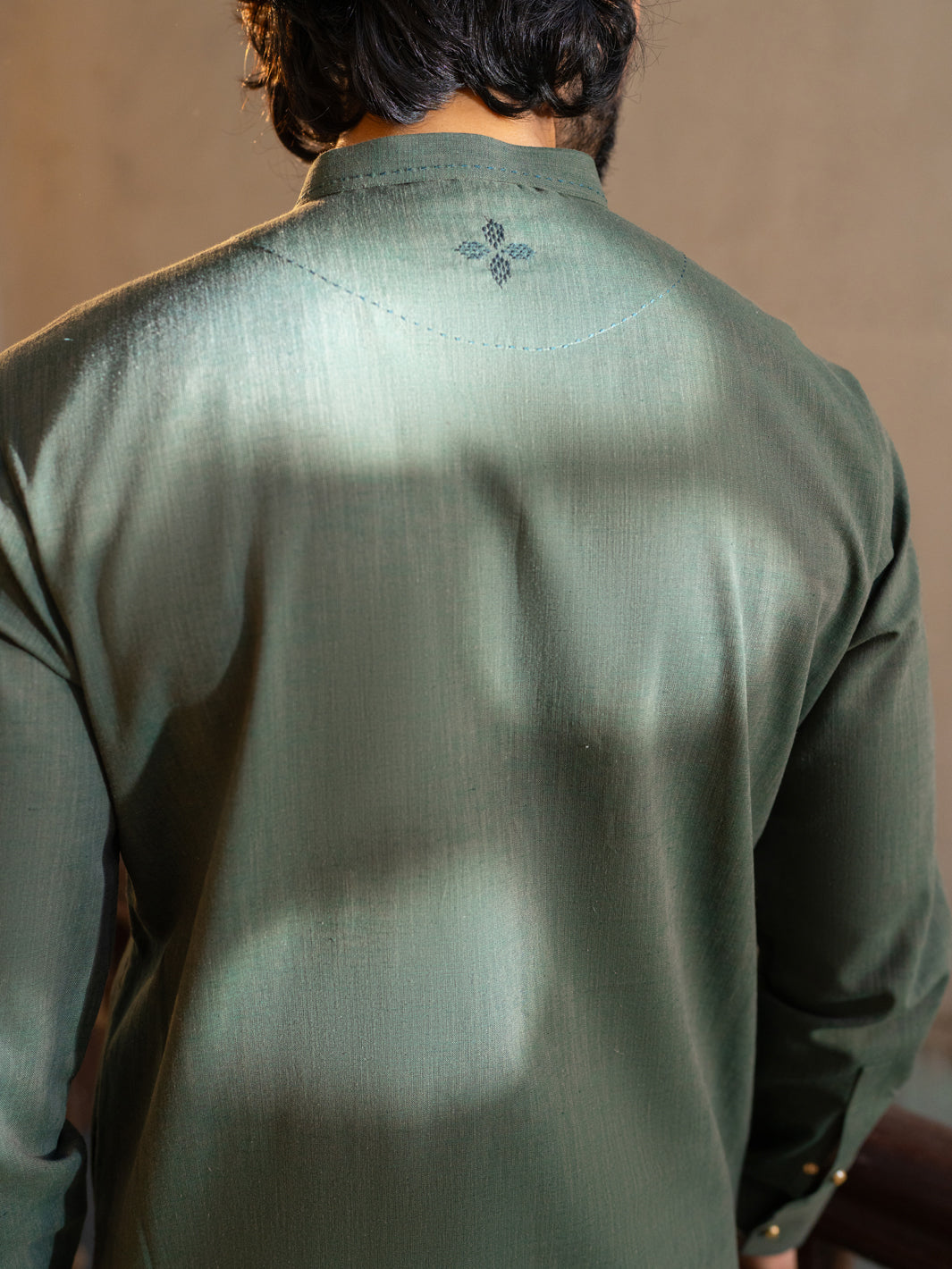 Olive Green Cut & Sew Kurta Trousers - AL-KT-3503