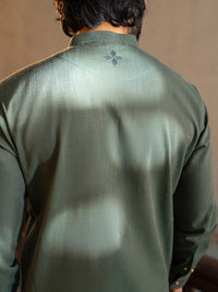 Olive Green Cut & Sew Kurta Trousers - AL-KT-3503