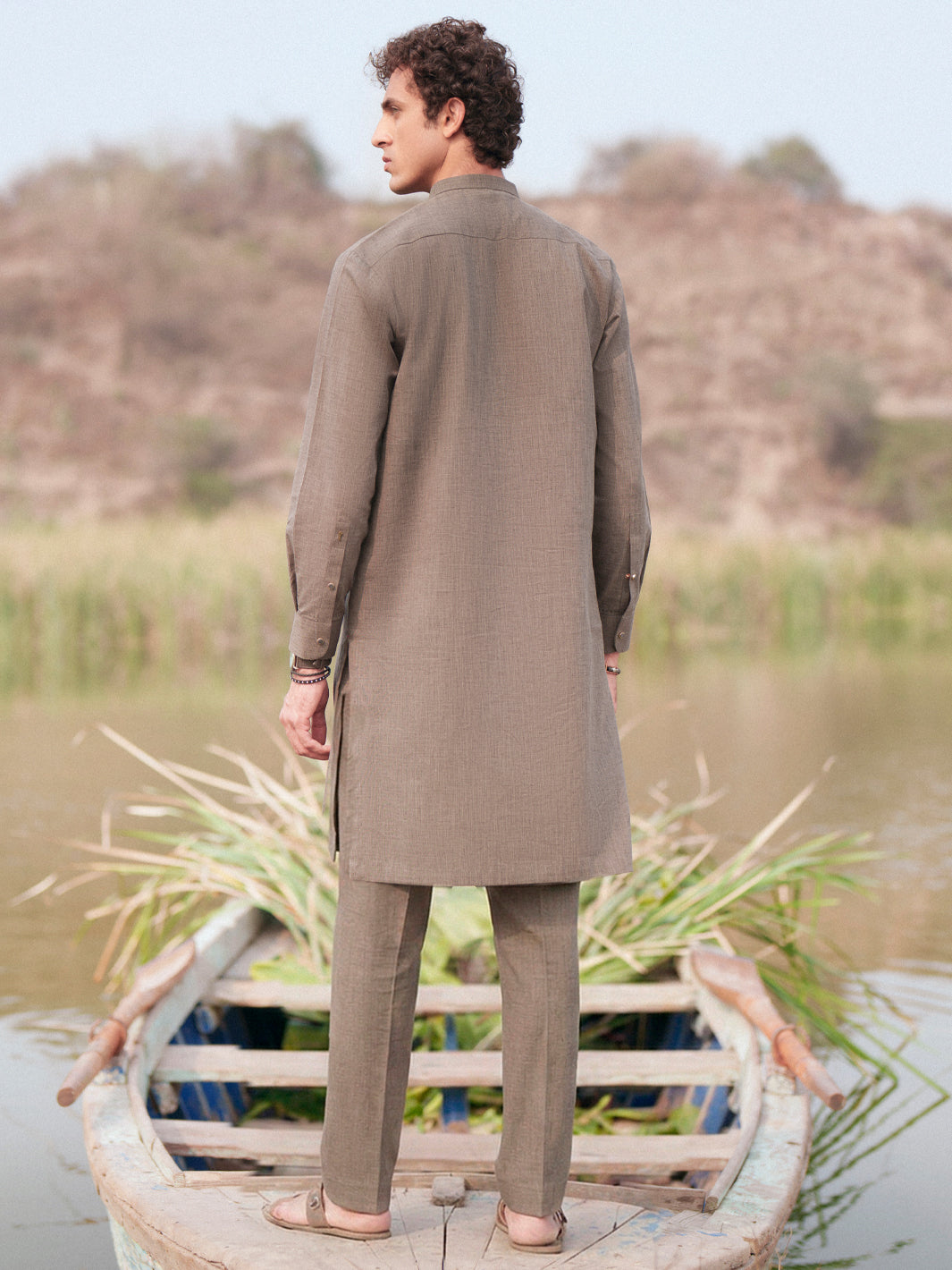 Green Cut & Sew Kurta Trousers - AL-KT-3504