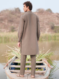 Green Cut & Sew Kurta Trousers - AL-KT-3504