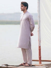 Beige Cut & Sew Kurta Trousers - AL-KT-3508