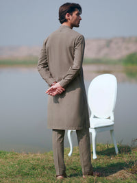 Olive Green Cut & Sew Kurta Trousers - AL-KT-3509
