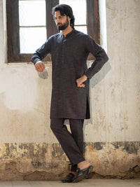 Dark Purple Cut & Sew Kurta Trousers - AL-KT-3511
