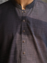 Dark Purple Cut & Sew Kurta Trousers - AL-KT-3511