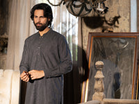 Charcoal Grey Cut & Sew Kurta Trousers - AL-KT-3512