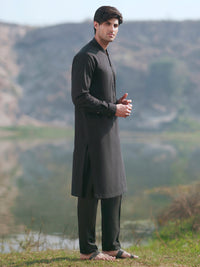 Black Cut & Sew Kurta Trousers - AL-KT-3514