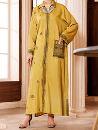 Mehndi Green Maple Silk Tunic - AL-LK-1005