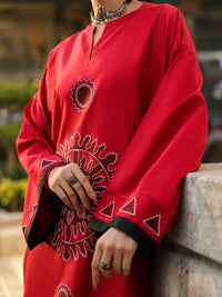 Red Cambric Kurti - AL-LK-1157