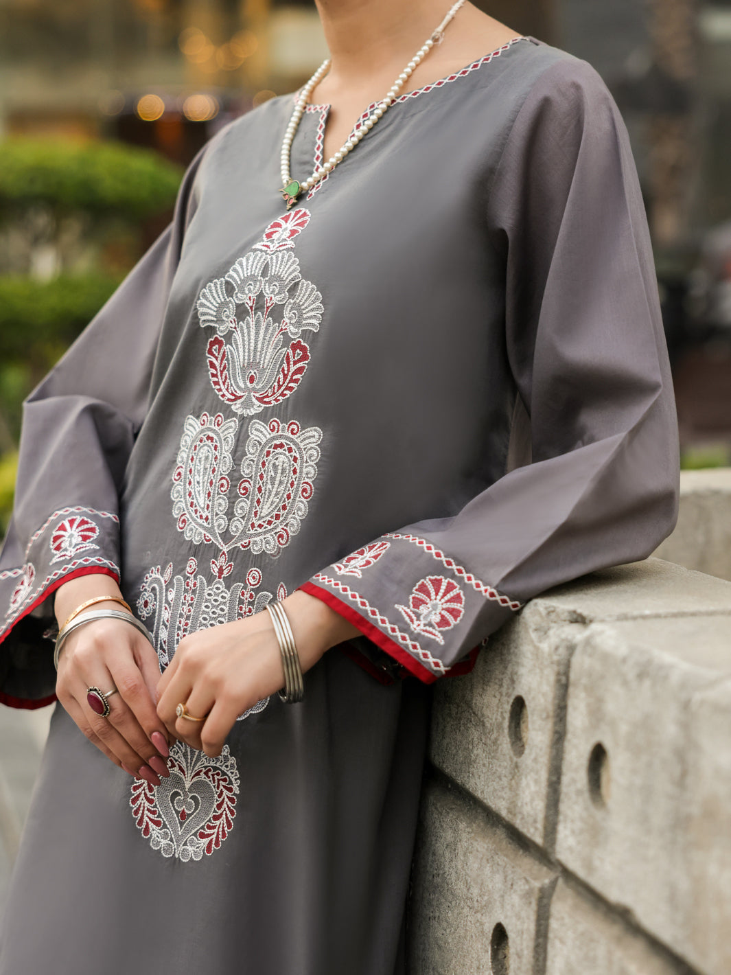 Grey Lawn Kurti - AL-LK-1158