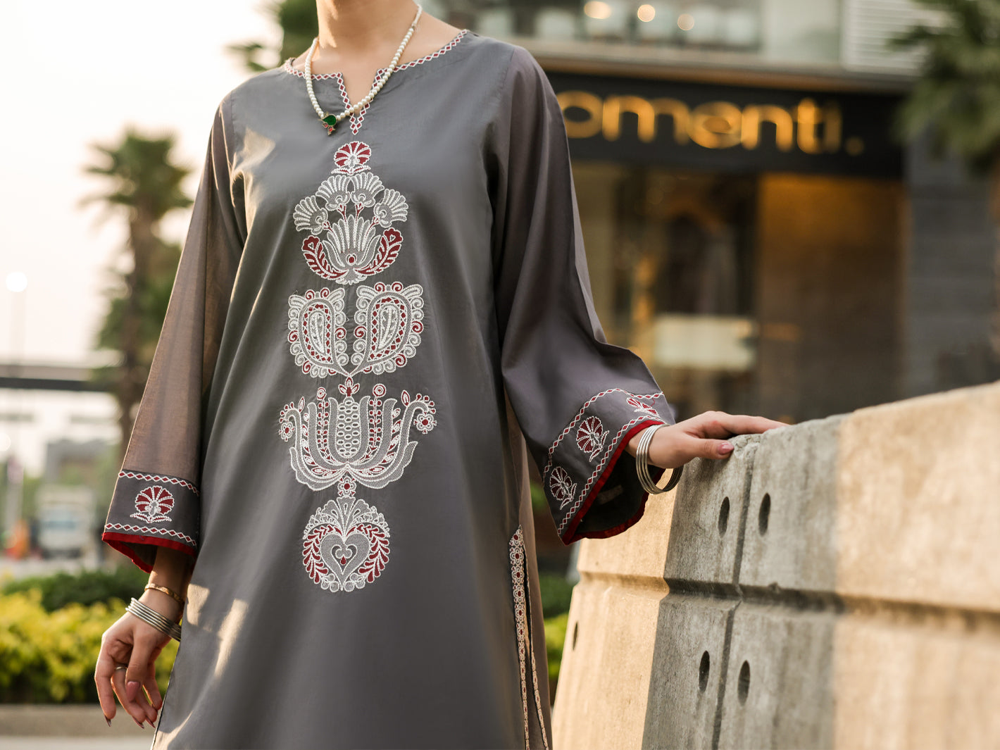 Grey Lawn Kurti - AL-LK-1158