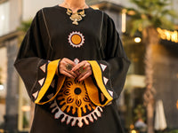 Black Embroidered Lawn Kurti - AL-LK-1159