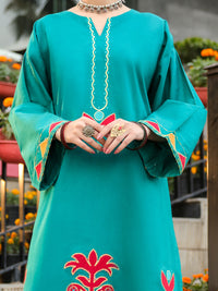 Teal Lawn Kurti - AL-LK-1165