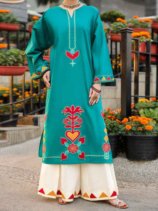 Teal Lawn Kurti - AL-LK-1165