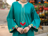 Teal Lawn Kurti - AL-LK-1165