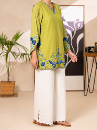 Parrot Green Cotton Lawn Kurti - AL-LK-1179