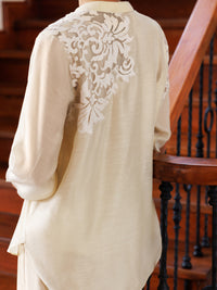 Cream Silk Viscose Tunic - AL-LK-923